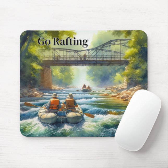 Go Rafting / River White Water Mousepad (With Mouse)