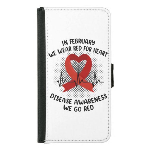 Go Red _ American Heart Health Month Awareness Samsung Galaxy S5 Wallet Case