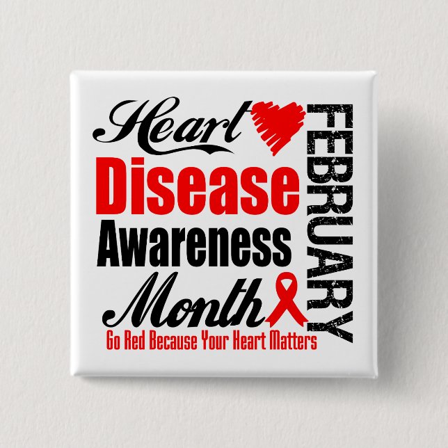 Go Red Awareness Month - Heart Disease Matters Button (Front)