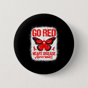 Go Red Butterfly &amp; Red Ribbon Heart Disease Aw Button