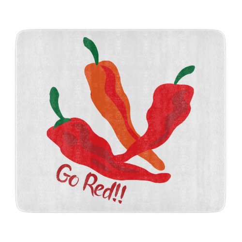 Go Red Chile Peppers Cutting Board