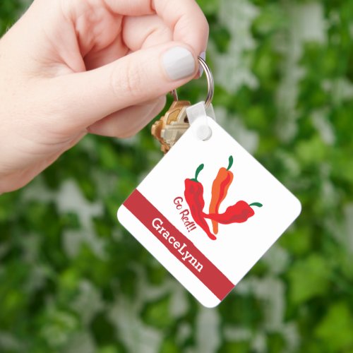 Go Red Chile Peppers Keychain