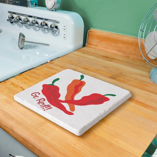 Go Red Chile Peppers Trivet