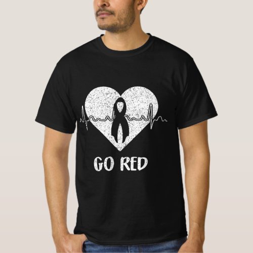 Go Red Day Heart Ribbon Costume Heart Disease Mont T_Shirt