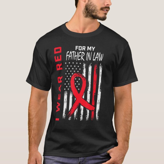 Go Red Father In Law Heart Disease Awareness Ameri T-Shirt (Front)