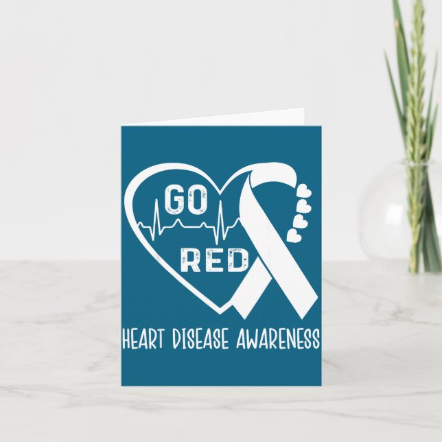 Go Red - February American Heart Health Month Awar Card (Front)