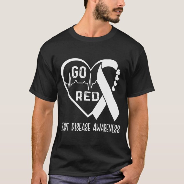 Go Red - February American Heart Health Month Awar T-Shirt (Front)