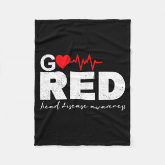 Go Red For Heart Disease Awareness Chd Wear Red He Fleece Blanket