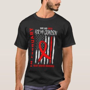 Go Red For My Grandson Heart Disease Awareness Ame T-Shirt