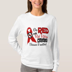 Go Red For Red Ribbon Week T-Shirt