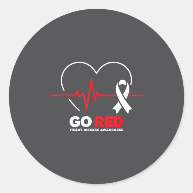 Go Red For Women American Chd Heart Disease Month  Classic Round Sticker (Front)