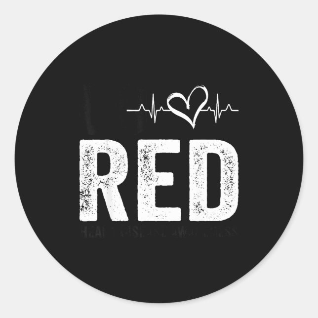 Go Red For Women American Heart Disease Month Awar Classic Round Sticker (Front)