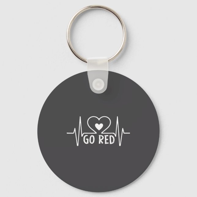 Go Red For Women American Heart Disease Month Awar Keychain (Front)