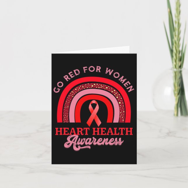 Go Red For Women Heart Health Awareness Heart Dise Card (Front)