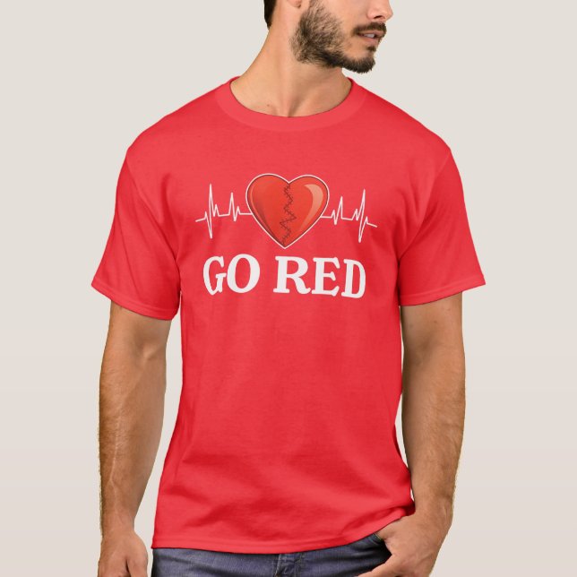 Go Red For Womens Heart Disease Awareness Month He T-Shirt (Front)