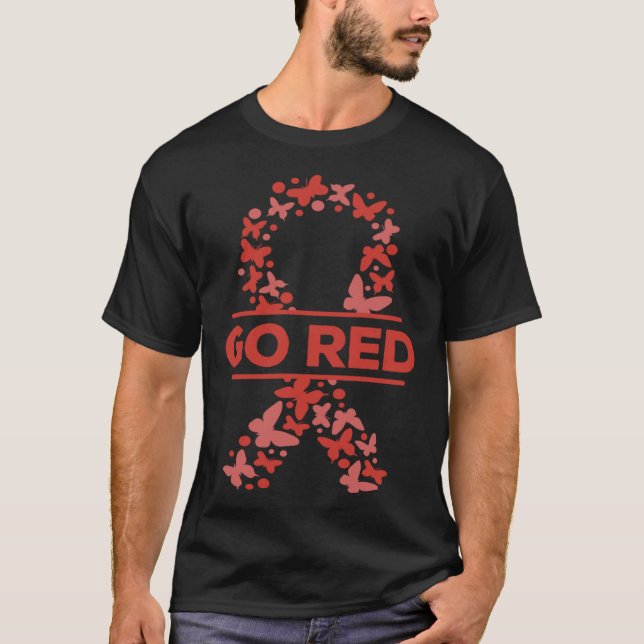 Go Red For Womens Heart Disease Awareness Wear Red T-Shirt (Front)