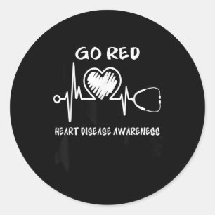 Go Red Heart Disease Awareness Month Classic Round Sticker