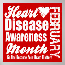 Go Red Heart Disease Awareness Month Poster