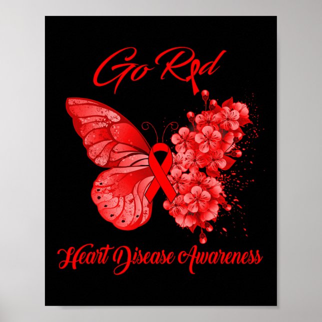 Go Red Heart Disease Awareness  Poster (Front)