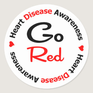 GO RED Heart Disease Classic Round Sticker