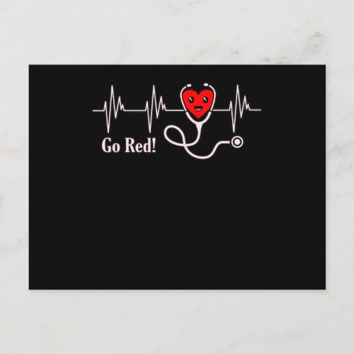 Go Red Heartbeat Heart Disease Awareness Survivor Postcard