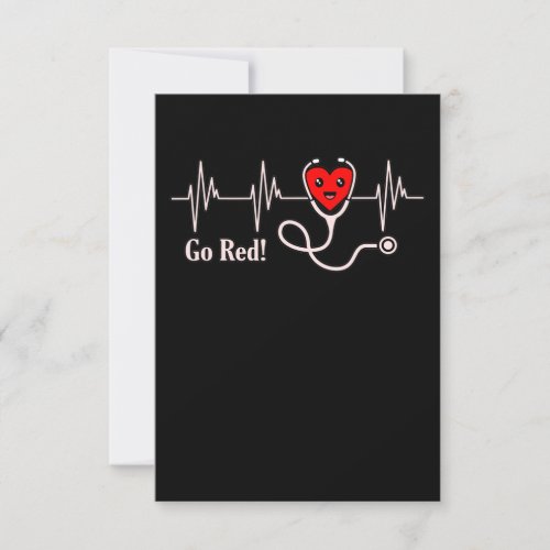 Go Red Heartbeat Heart Disease Awareness Survivor RSVP Card