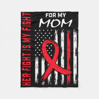 Go Red Her Fight Mom Heart Disease Awareness Usa F Fleece Blanket