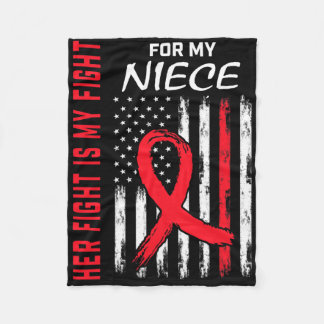 Go Red Her Fight Niece Heart Disease Awareness Us Fleece Blanket
