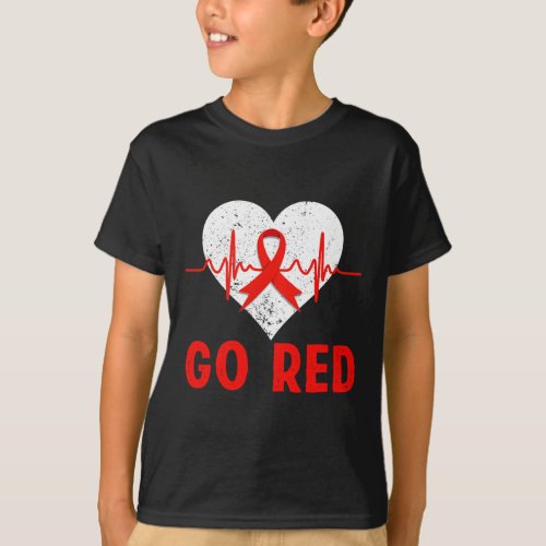 Go Red In February Blood Cancer Awareness Health H T_Shirt
