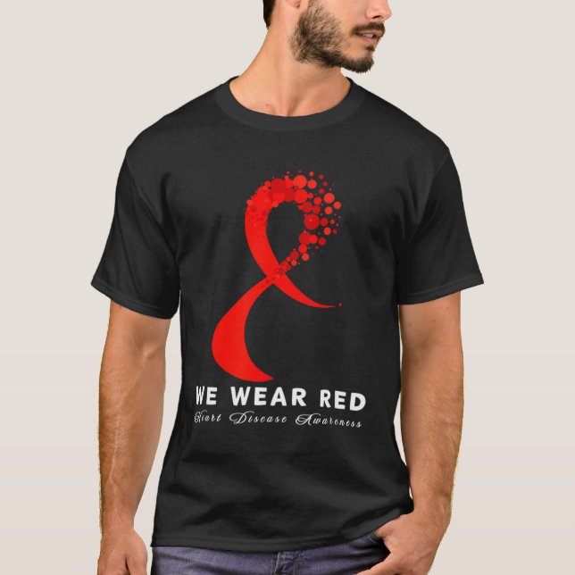 Go Red In February Heart Disease Awareness Health  T-Shirt (Front)