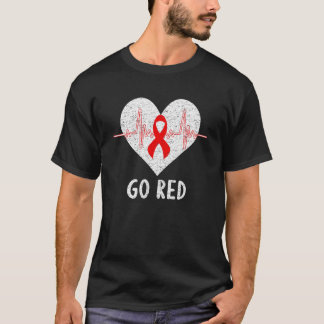 Go Red Stroke Awareness Month Hiv World Aids Day H T-Shirt
