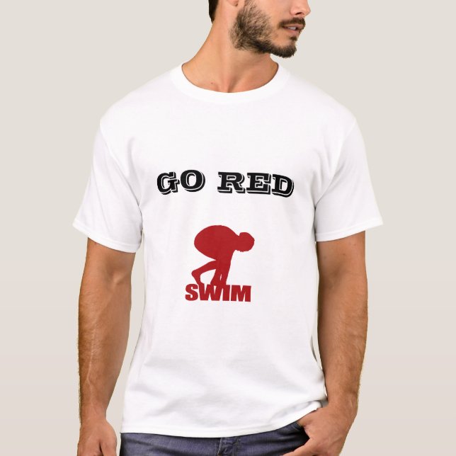 GO RED SWIM Tee Shirt (Front)
