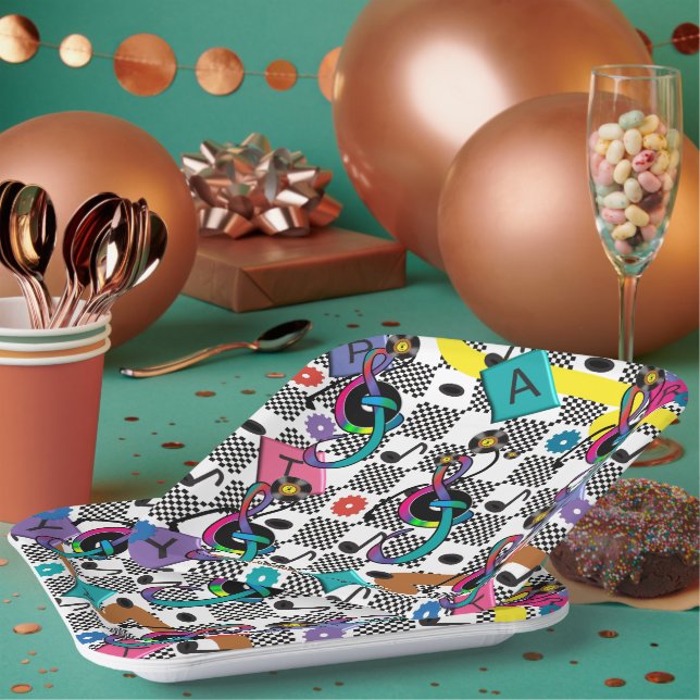 Go Retro cocktail napkin Paper Plates (Multi)