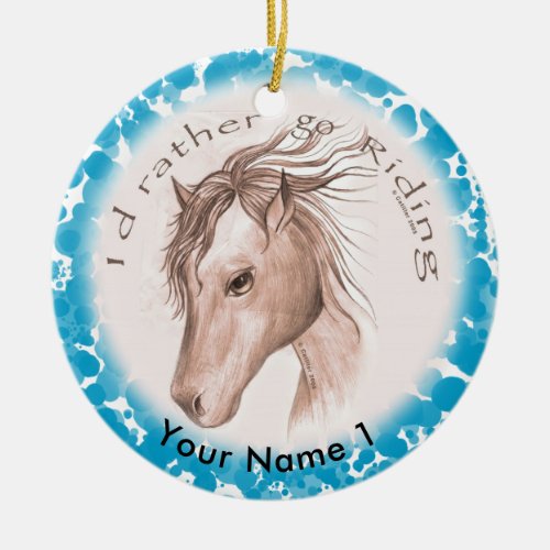 Go Riding Horse Ceramic Ornament