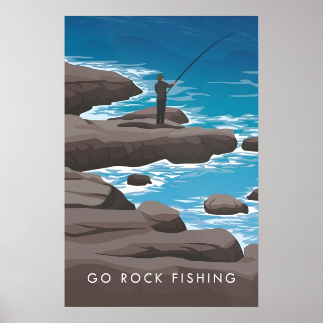 Go Rock Fishing Travel Poster (Front)