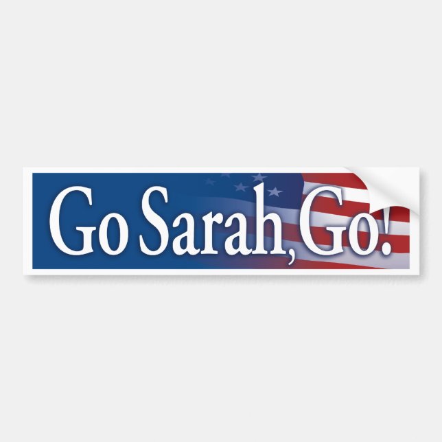 go_sarah_go_Blue bumper sticker (Front)