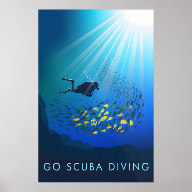 Go Scuba Diving Travel Poster (Front)