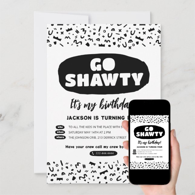 Go Shawty It's Your Birthday, Hip Hop Rap Party Invitation | Zazzle