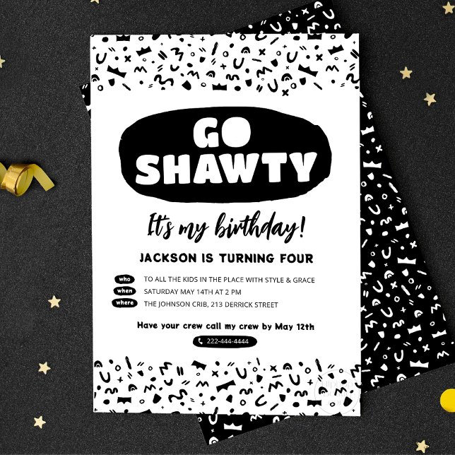 Go Shawty It's Your Birthday, Hip Hop Rap Party Invitation Postcard (Creator Uploaded)