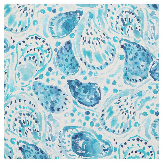 GO SHUCK YERSELF Coastal Oyster Print Fabric (Swatch)