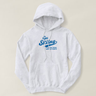 Go Skiing – Minimal Winter Sports Typography Desig Hoodie
