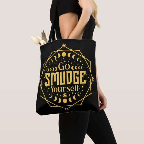 Go Smudge Yourself Moon Phases Celestial Halloween Tote Bag
