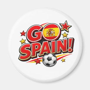 GO SPAIN Soccer Fan Patriotic Spain Foot Magnet
