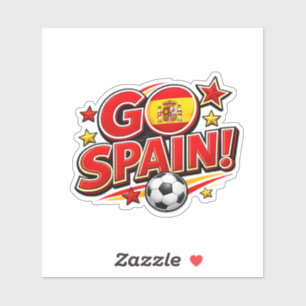 GO SPAIN Soccer Fan    Patriotic Spain Foot Sticker