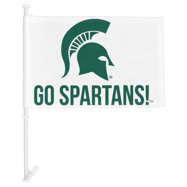Go Spartans Michigan State University Car Flag (Front)