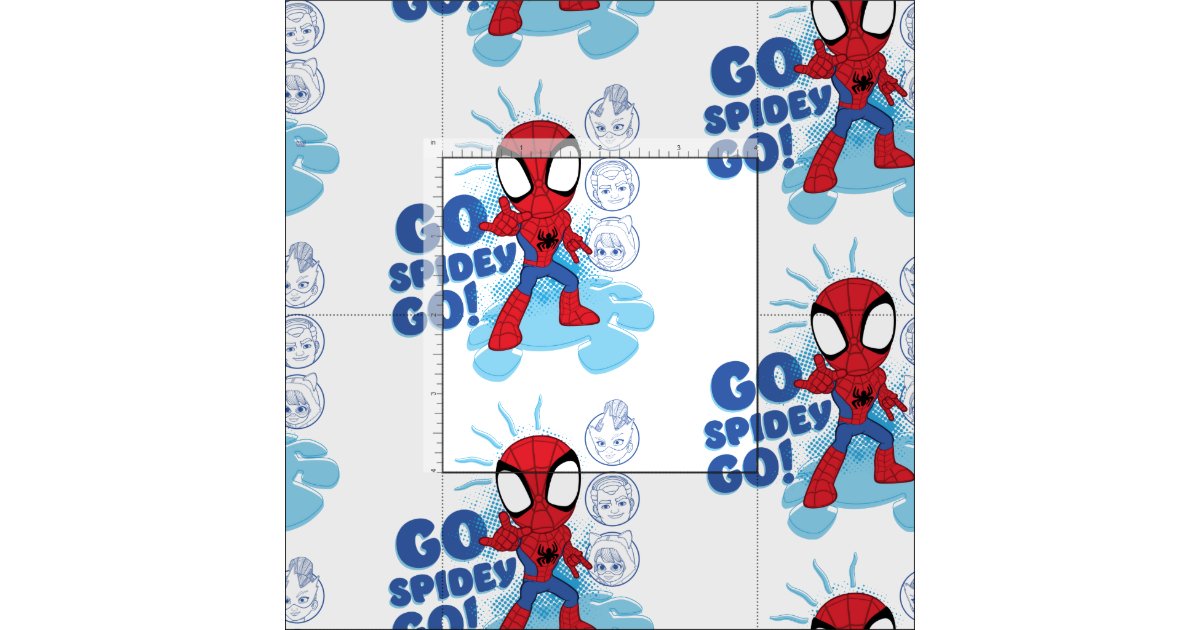 Spidey and his Amazing Friends Crayon Graphic Fabric
