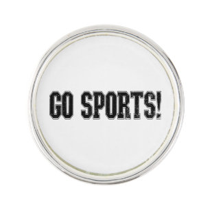 Go Sports! Funny Vintage Sports Sport Fan Go Sport Lapel Pin