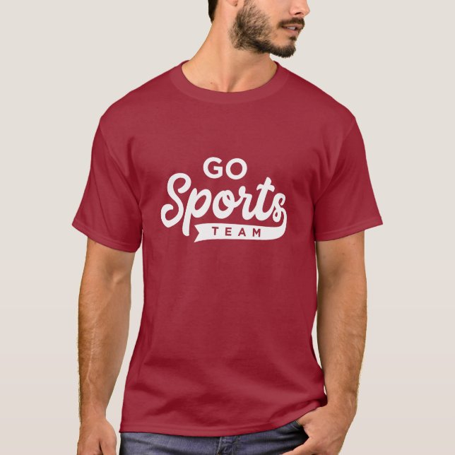 Go Sports Team Blue White Fan Spirit Game Day T-Shirt (Front)