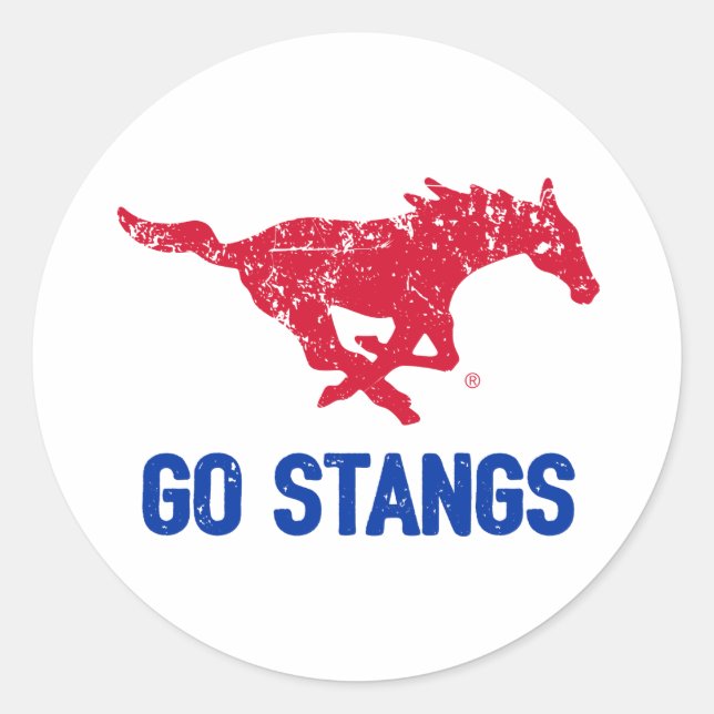Go Stangs Vintage Classic Round Sticker (Front)