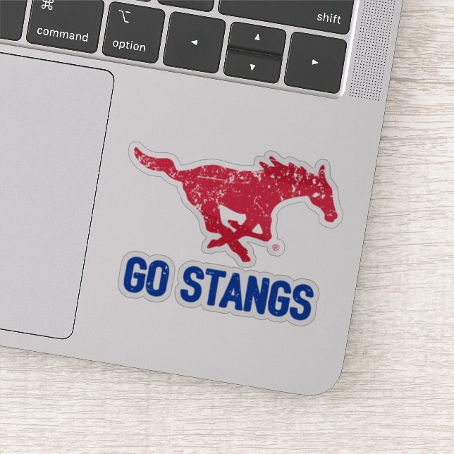 Go Stangs Vintage Sticker (Detail)